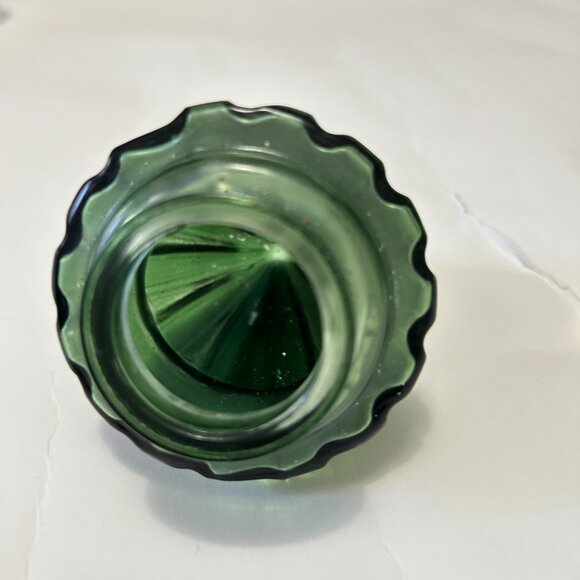 Lot of 4 Glass Christmas Tree Tealight Holders Votive Candle Decor Green & Clear - Picture 7 of 12